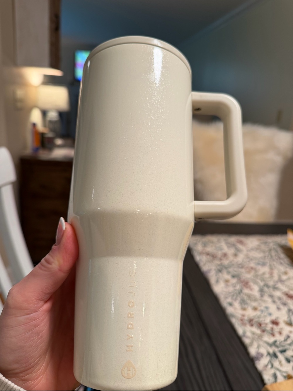 HydroJug Cream Insulated Travel Tumbler with Handle 32 oz